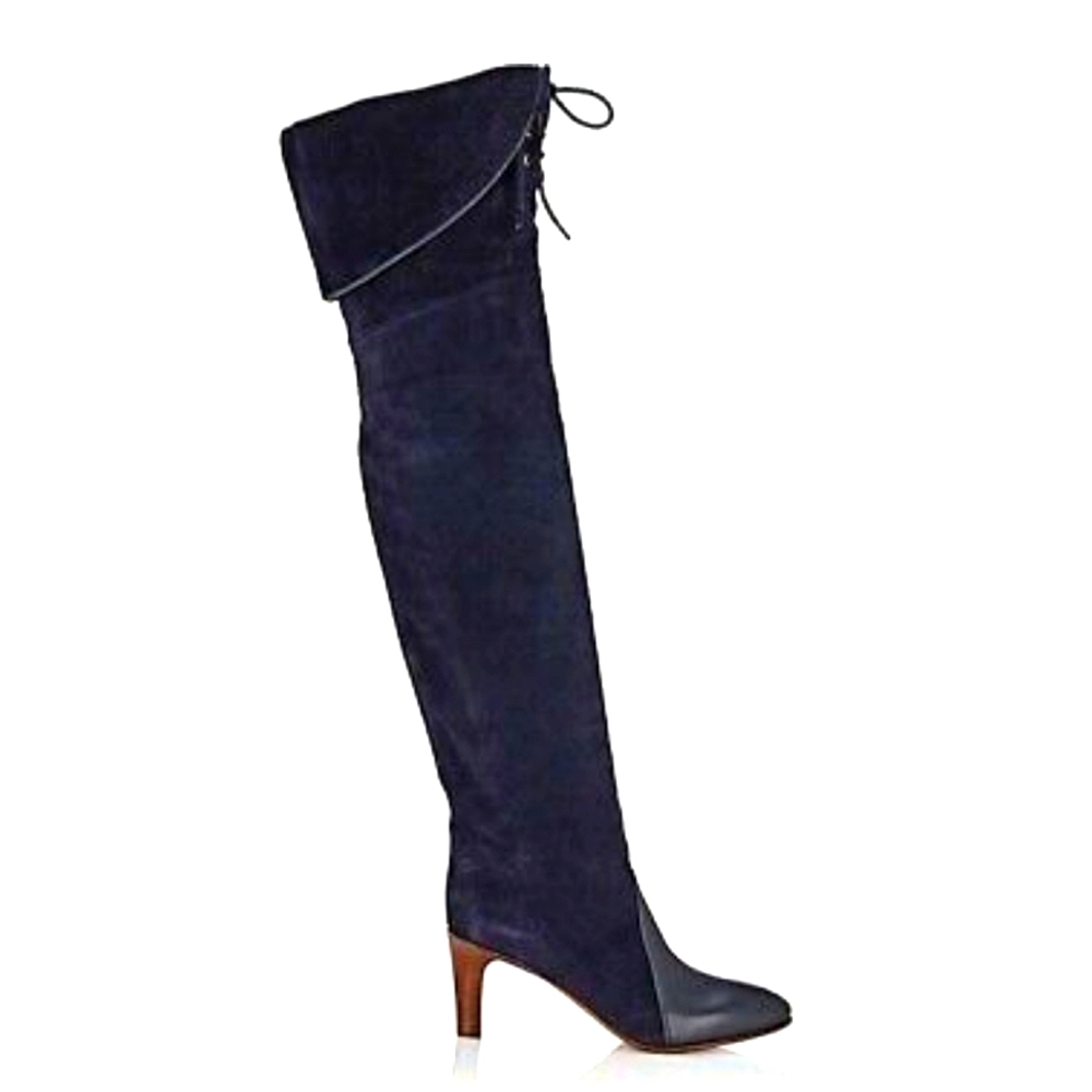 Chloé Blue Lagoon OTK Boots Suede & Leather WILL TRADE - Picture 2 of 16